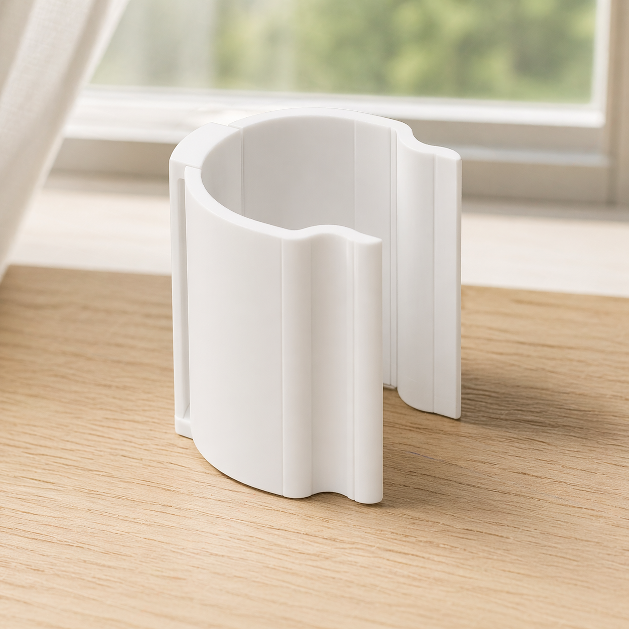 SilkSlide clip, press directly onto your curtain rod
